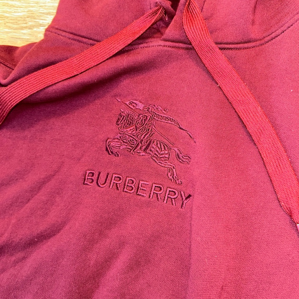Burberry Maroon Hoodie Large